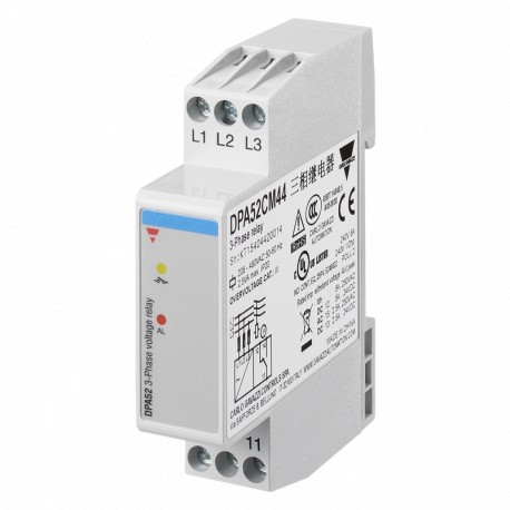 DPA52CM44 CARLO GAVAZZI La séquence de commande de mauvaise phase et la perte de phase, Sortie SPDT 5A, Éche..