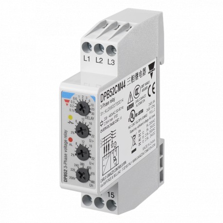 DPB52CM44 CARLO GAVAZZI Control of sequence and phase loss, maximum voltage and minimum Output SPDT 5A, Scal..