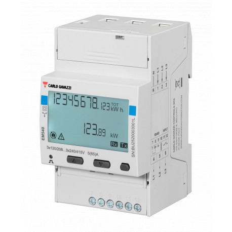 EM540DINAV23XM1X CARLO GAVAZZI Three-phase energy meter with backlit touch LCD display