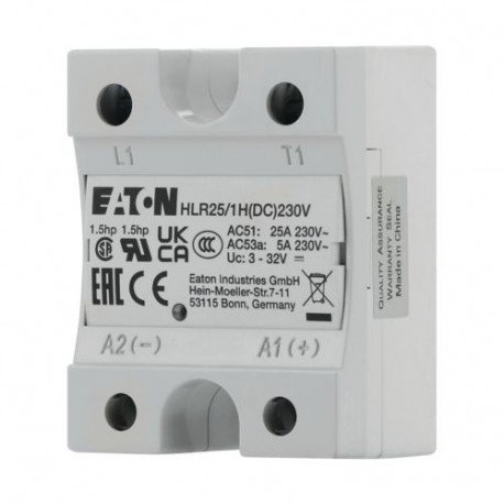 HLR25/1H(DC)230V 360050 Y7-360050 EATON ELECTRIC Hockey Puck Solid State Staffel, 25A, 230V