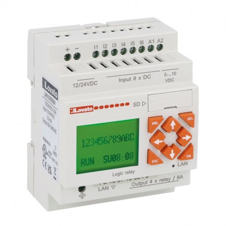LRK12RD024 LOVATO Relais ETHERNET programmable 8E/4O 12-24VDC