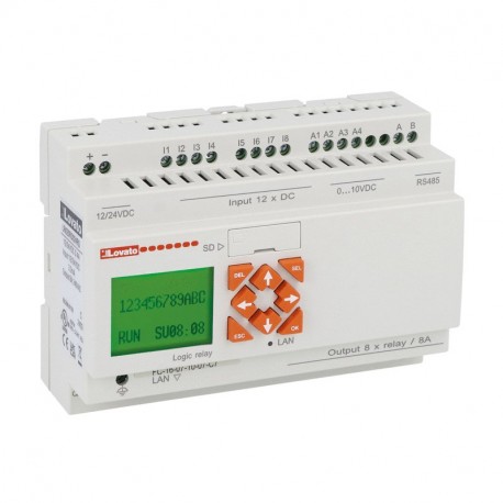LRK20RD024RS LOVATO Programmierbares Relais 12I/8O 12-24VDC ETH.+RS485