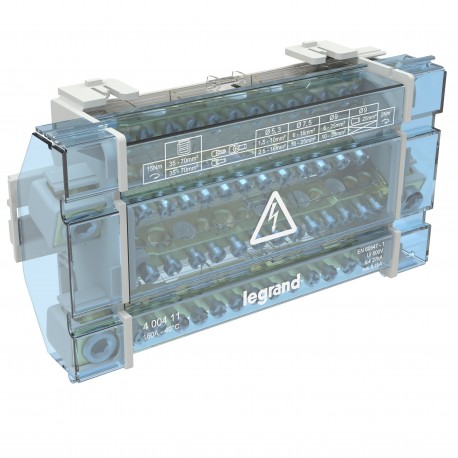 400411 LEGRAND Distributeur de barres modulaires décalées 4 pôles 160 A 14 sorties 10 modules