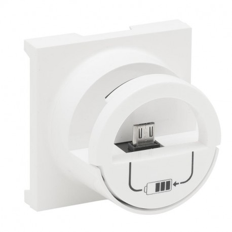 864125 LEGRAND MICROUSB BLAN À BASE NS-FRONTALE