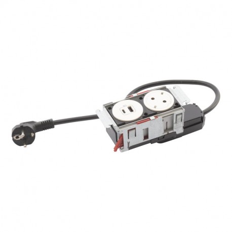654746 LEGRAND IN-DISQIN 2EL SCH+USB BL 2MT