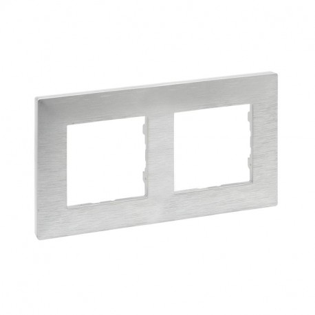 864872 LEGRAND NS-PLATE 2ELE ALUM. POLISHED