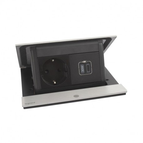 654828 LEGRAND ВСПЛЫВАЮЩИЙ ШНУР INOX PC USB 30WPD