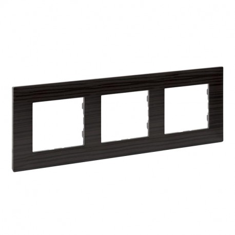 864973 LEGRAND NS-PLATTE 3ELE DUNKLES HOLZ