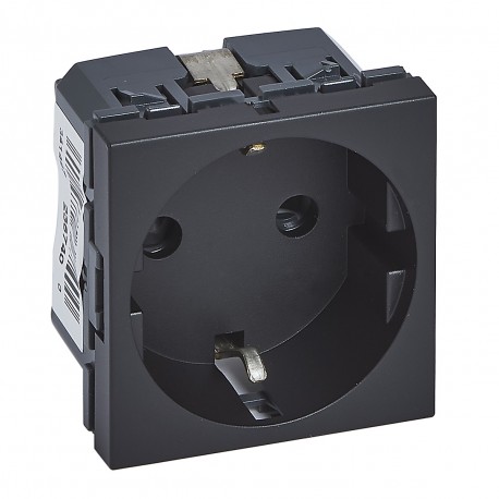 079351L LEGRAND PRESA 2P+T SCH TOR NEGR MAT 90