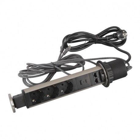 654975 LEGRAND TOUR 60 3SCH+2C6F+USB 2MT