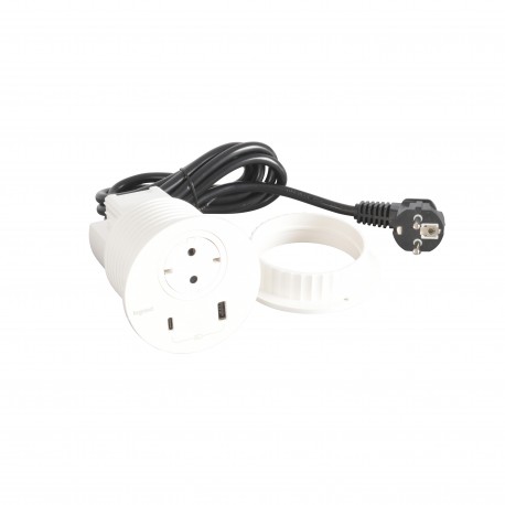 655044 LEGRAND IN-DISQ80 SCH+USB A+C WEISS 2M