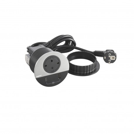 655046 LEGRAND IN-DISQ80 SCH+USB A+C METALLO 2M