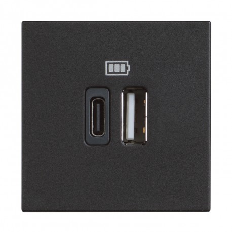 RG4287C2 BTCINO CL-BASE USB A+C 3A/5V 2M ESCURO