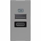 RA4191AC BTCINO CL-BASE USB A+C 3A/5V 1M ALUM