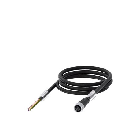 3SX5601-2GA15 SIEMENS connection cable 8-pole bare cable end, 15 m long, straight socket M12, 2 A and 30 V