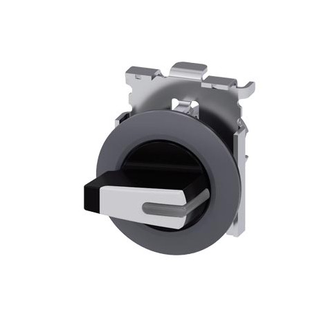 3SU1062-2FF60-0AA0 SIEMENS Selector, iluminable, 30 mm, circular, metal, mate, blanco, selector, corto, anil..