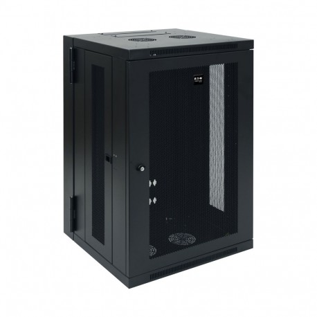 SRW18US EATON ELECTRIC SmartRack 18U Low-Profile Switch-Depth Wall-Mount Rack Enclosure Cabinet, Hinged Back