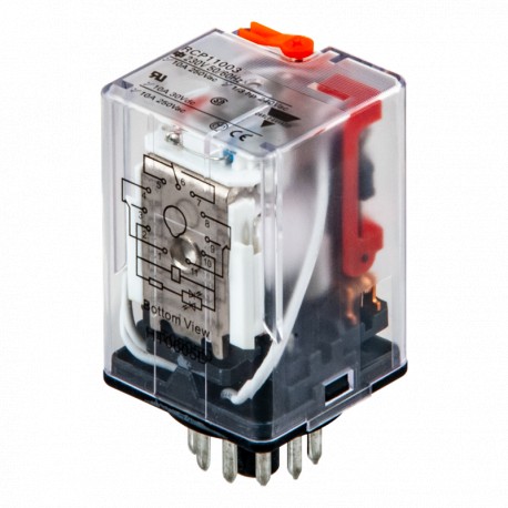 RCP1100348VAC CARLO GAVAZZI Relè industriale plug-in di RCP di base undecal 3 contatti, Amperaggio 10 A, Ten..