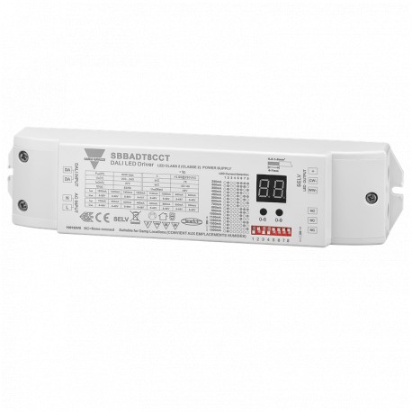 SBBADT8CCT CARLO GAVAZZI Pilote DALI pour LED Type 6 dimmable et Type 8 blanc réglable
