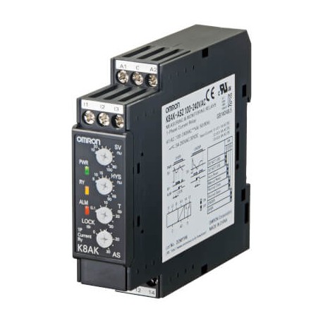 K8AK-AS1 24VAC/DC K8AK0002M K8AKAS124VACDC OMRON Einphasig-Strom Max oder Min 20-24VAC 500mA/DC 1 WECHSLER