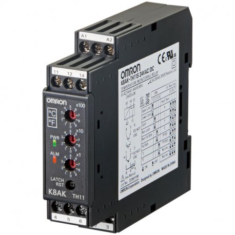 K8AK-TH12S 24VAC/DC K8AK0033M K8AKTH12S24VACDC OMRON Relè di monitoraggio della Temperatura-0-1800ºC (0-3200..