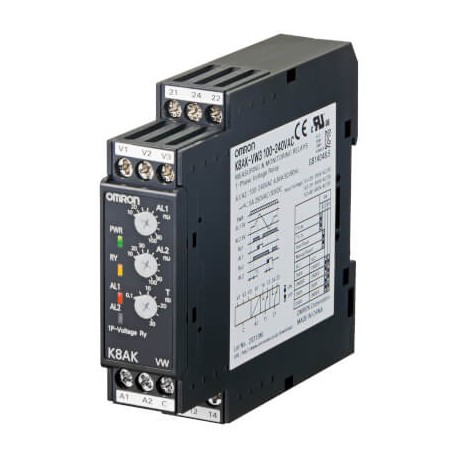 K8AK-VW3 100-240VAC K8AK0019D K8AKVW3100240VAC OMRON Tensione monofase Max / Min 20-600V