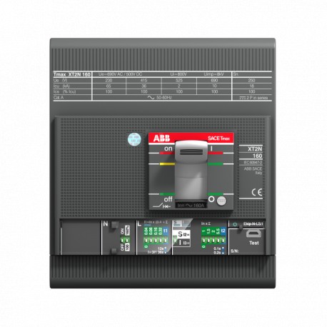 1SDA067968R1 ABB C.BREAKER TMAX XT2L 160 FIXED FOUR-POLE MIT FRONT TERMINALS UND SOLID-STATE RELEASE IN AC E..