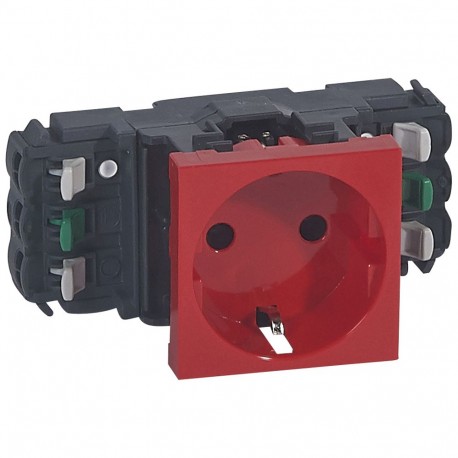 077411 LEGRAND MO-SOCKET 2P+T DLP SCH ROUGE