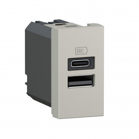 077671L LEGRAND MO-2USB A+C 1 м 15 Вт AL