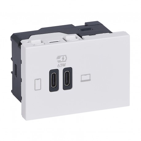 077673L LEGRAND MO-2USB C+C 3M 63W BL