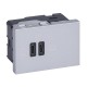 077674L LEGRAND MO-2USB C+C 3М 63 Вт AL