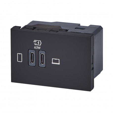 077675L LEGRAND MO-2USB C+C 3M 63W NG