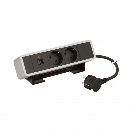 655136AB LEGRAND IN-ONDESK 2X2P+T+USB C 45W AL