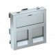 DTG-2RM AL1 6119296 OBO BETTERMANN Datentechnikträger f.2 Anschlussmodule Typ RM, 45x45mm, Aluminium lackier..