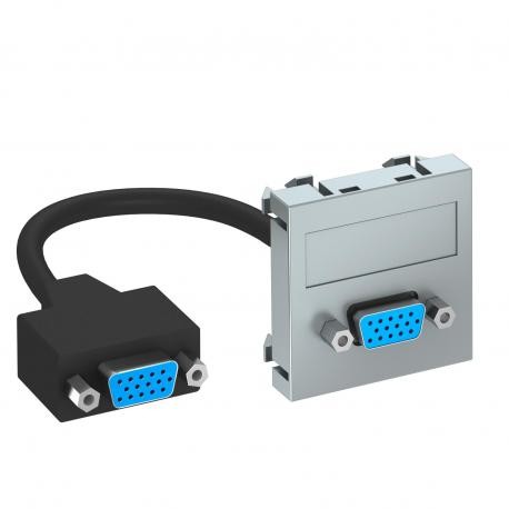 MTG-VGA F AL1 6104664 OBO BETTERMANN Multimedia-Unterstützung, VGA Kabel, Buchse-Buchse, 45x45mm, Aluminium ..