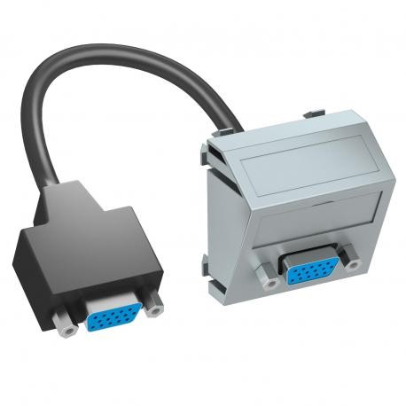 MTS-VGA F AL1 6104676 OBO BETTERMANN Toma multimedia, VGA, con cable de conexión, 45x45mm, Aluminio lacado, ..