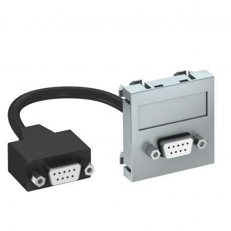 MTG-DB9 F AL1 6104688 OBO BETTERMANN Toma multimedia, D-Sub9, con cable de conexión, 45x45mm, Aluminio lacad..