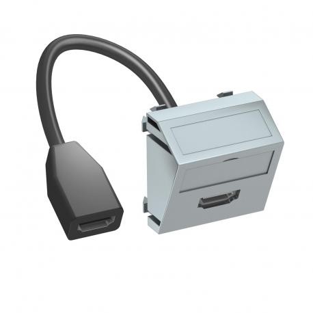 MTS-HD F AL1 6104844 OBO BETTERMANN Prendere multimediale HDMI, con cavo di collegamento, 45x45mm, alluminio..