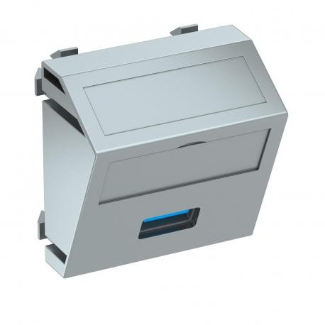 MTS-U3A S AL1 6104892 OBO BETTERMANN Toma multimedia, USB 3.0 A, con tornillo de conexión, 45x45mm, Aluminio..