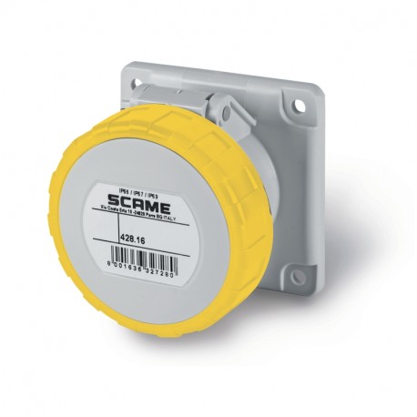 428.1661/R SCAME FLUSH MOUNTING SOCKET IP66/IP67 3P+E 16A
