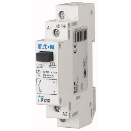 Z-R11/S 265163 EATON ELECTRIC Contattore d'installazione, 12VDC, 1NA, 20A, 1unità passo