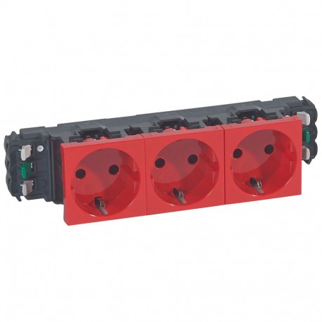 077413 LEGRAND MO-SOCKET 3X2P+T DLP SCH VERMELHO