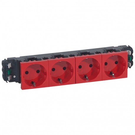 077414 LEGRAND PRESA MO 4X2P+T DLP SCH ROSSO