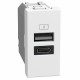 YW4191AC BTCINO LW-BASE USB A+C 3A 15W 1M WH