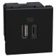 YD4287C2 BTCINO LW-БАЗА USB A+C 3А 15 Вт 2М DK