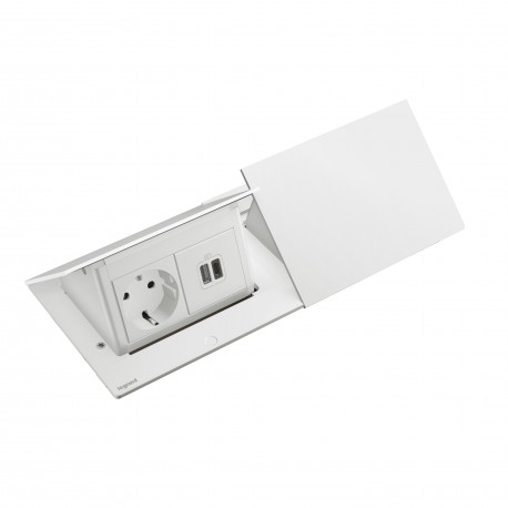 654825 LEGRAND FENÊTRE INTER-ESCAMOTABLE 2x4M BL 2SCH+2USB A+C