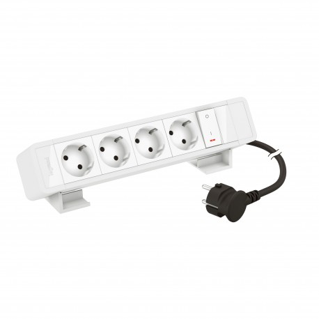 655134WH LEGRAND IN-ONDESK 4X2P+T +INTERR BL 2M
