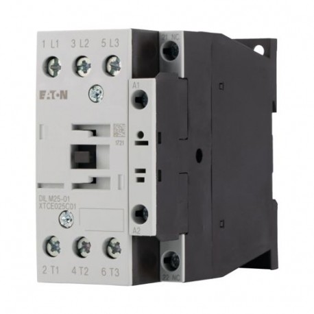 DILM25-01(110V50/60HZ) 277170 XTCE025C01E2 EATON ELECTRIC Contactor, 3p+1N/C, 11kW/400V/AC3