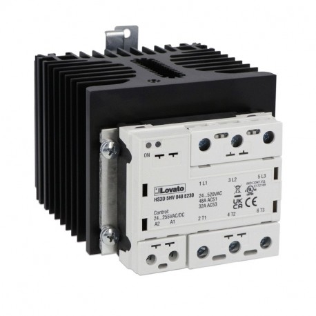 HS3D5HV048E230 LOVATO SOLID STATE RELAY 3P 48A WITH HEAT SINK