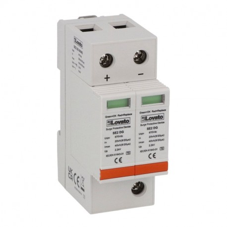 SE2DG600M2 LOVATO DISPOSITIF DE PROTECTION CONTRE LES SURTENSIONS TYPE 2 600VDC